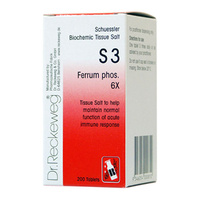 Dr. Reckeweg Schuessler BioChemic Tissue Salt S3 (Ferrum phos. 6X) 200 Tablets