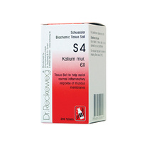 Dr. Reckeweg Schuessler BioChemic Tissue Salt S4 (Kalium mur. 6X) 200 Tablets