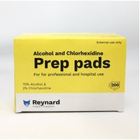 Reynard Alcohol & Chlorhexidine Prep Pads 200 | Alcohol Wipes Swabs
