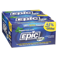 Epic Xylitol Dental Gum Peppermint 12pc Blister Pack [Bulk Buy 12 Units]