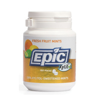 Epic Xylitol Dental Mints Fresh Fruit 180 Piece Tub
