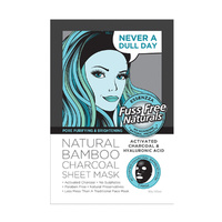 Essenzza Fuss Free Naturals Bamboo Facial Mask Activated Charcoal & Hyaluronic Acid x 1 Pack