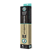 Ess FF Toothbrush Bamboo Activ Charcoal Medium 2pk