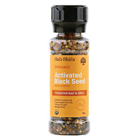 Hab Shifa Organic Activated Black Seed with Himalayan Salt & Chilli Grinder 160g