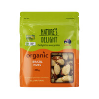 Natures Delight Organic Brazil Nuts 275g