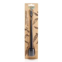 The Natural Family Co. Bio Toothbrush Pirate Black with Stand
