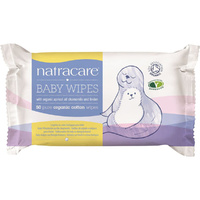 Natracare Organic Cotton Baby Wipes with Organic Apricot Oil, Chamomile & Linden 50 Wipes