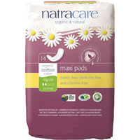 Natracare Maxi Pads Regular with Organic Cotton Cover 14 Pads