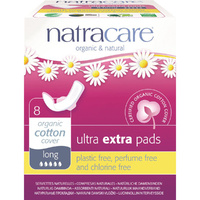 Natracare Ultra Extra Pads Long with Organic Cotton Cover 8 Pads