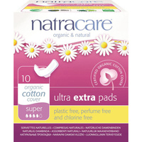 Natracare Ultra Extra Pads Super with Organic Cotton Cover 10 Pads