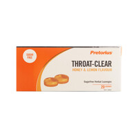 Pretorius Throat-Clear Lozenges Honey & Lemon 20 Pack