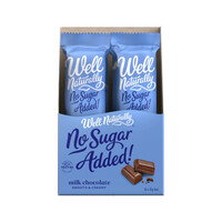 Well Naturally No Added Sugar Bar Milk Chocolate Creamy Milk 45g [Bulk Buy 16 Units]