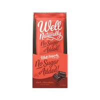 Well Naturally No Added Sugar Block Dark Chocolate Rich Dark 90g [Bulk Buy 12 Units]