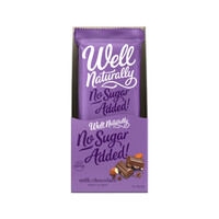 Well Naturally No Added Sugar Block Milk Chocolate Fruit & Nut 90g [Bulk Buy 12 Units]