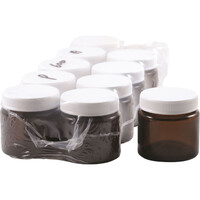 Jar Glass Amber 60g with Lid 10 Pack