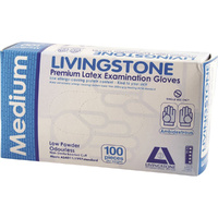 Livingstone Latex Gloves Low Powder Medium x 100 Pack