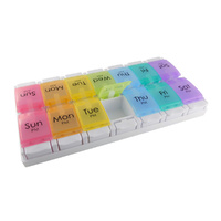 Pill Box Weekly Planner Removable (2 per day AM/PM) Large