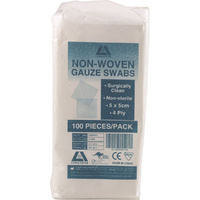 Gauze Swabs Non-Woven Non Sterile (5 x 5cm) 4ply x 100 Pack