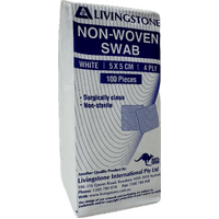 Gauze Swabs Non-Woven Non Sterile (5 x 5cm) 4ply x 100 Pack