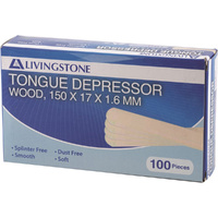 Livingston Wood Tongue Depressors (150x17x1.6mm) x 100 Pack