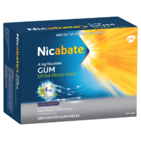 Nicabate Gum Extra Strength Extra Fresh Mint 4mg - 200 Pack