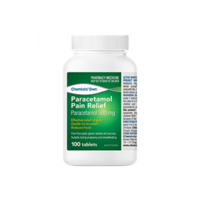 Chemists Own Pain Relief Paracetamol 500mg 100 Tablets (S2)