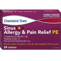 Chemists' Own Sinus + Allergy & Pain Relief PE 24 Tablets (S2)