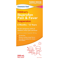 Chemists Own Ibuprofen Pain & Fever Suspension 200Ml (S2)