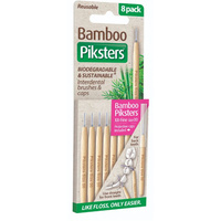 Piksters Bamboo Straight Interdental Brush Size 00 8 Pack