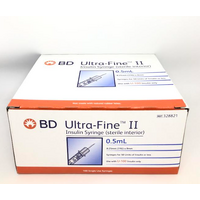 BD Ultra-Fine II Insulin Syringes 0.5mL 0.25mm (31G) x 8mm 100 Pack