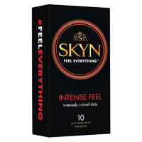 Skyn Intense Feel Condoms | Intensely Raised Dots | Soft Non Latex 10 Condoms