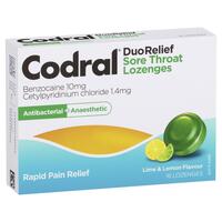 Codral Lime & Lemon Sore Throat Relief Lozenges 16