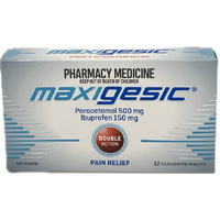 Maxigesic Paracetamol 500mg + Ibuprofen 150mg 12 Film Coated Tablets (S2)