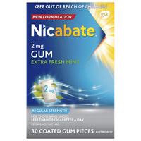 Nicabate 2mg Extra Fresh Mint Gum 30 Pieces 