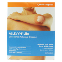 Allevyn Life Silicone Gel Adhesive Dressing 10.3cm x 10.3cm Pack 2