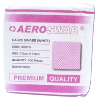 AeroSwab Gauze Swabs 7.5cm x 7.5cm 100 Pcs White