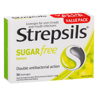 Strepsils Sugar Free Lemon Lozenges 36