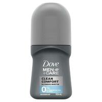 Dove Men Roll On Deodorant Clean Comfort Zero Aluminium 50ml
