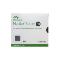 Mepilex Border AG Dress Silver 10x10cm Bx 5