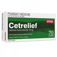 Pharmacy Action Cetrelief 10mg Tablets 70 (S2)