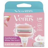 Gillette Venus Comfort Glide White Tea Blade Refills 4 Packs
