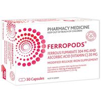 Ferropods Iron & Vitamin C 30 Capsules (S2)