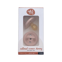 Cub & Bear Co Natural Rubber Dummy Round Teat Large (6+ Months) Blush Pink Twin Pack