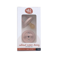 Cub & Bear Co Natural Rubber Dummy Round Teat Small (0-3 Months) Blush Pink Twin Pack
