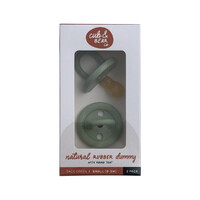 Cub & Bear Co Natural Rubber Dummy Round Teat Small (0-3 Months) Sage Green Twin Pack