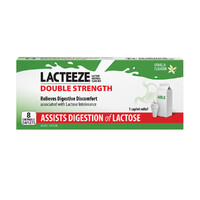 Lacteeze Double Strength Chewable (vanilla flavour) 8 Capsules