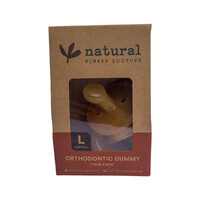 Natural Rubber Soother Orthodontic Dummy Large (6+ Months) Twin Pack