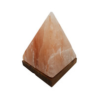SaltCo Salt Crystal Lamp Pyramid Wooden Base