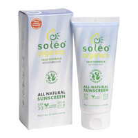 Soleo Organics All Natural Sunscreen SPF30 Face Formula Moisturising 80g