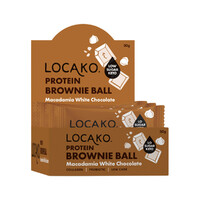 Locako Protein Brownie Ball Macadamia White Chocolate 30g 10 Pack